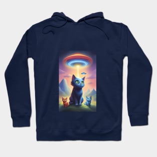 Cats UFO Abductions Hoodie